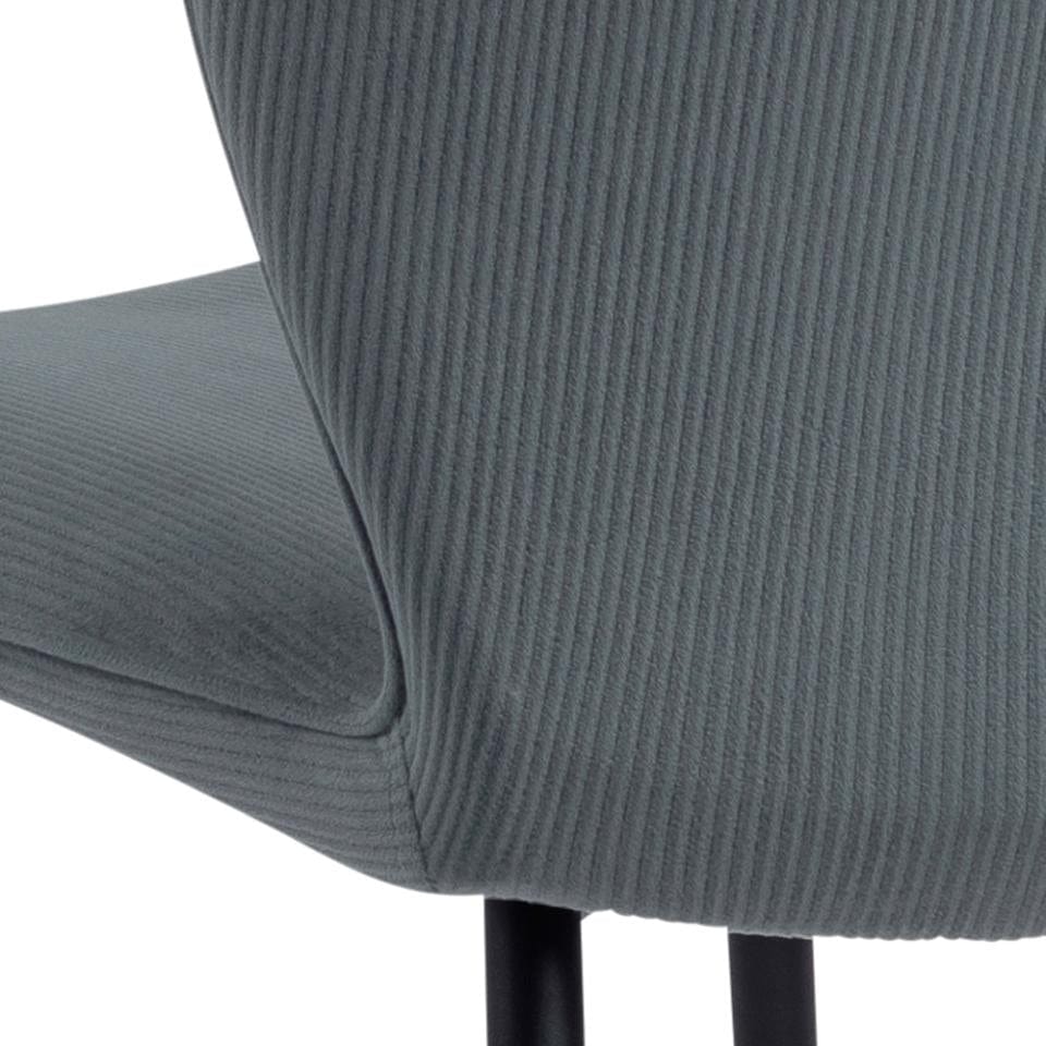 Set 2 scaune tapitate cu stofa si picioare metalice Evelyn Gri / Negru, l43,5xA58,5xH82,5 cm (8)