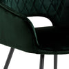 Set 2 scaune tapitate cu stofa si picioare metalice Felina Velvet Verde inchis / Negru, l56xA58xH81 cm (8)