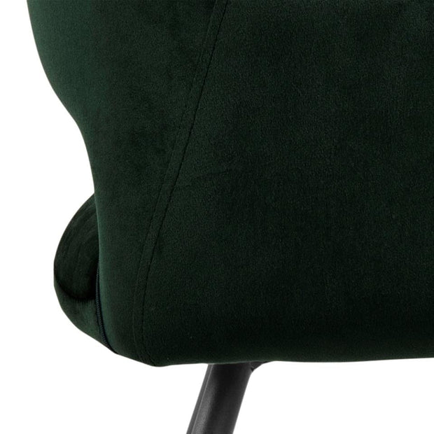 Set 2 scaune tapitate cu stofa si picioare metalice Felina Velvet Verde inchis / Negru, l56xA58xH81 cm (6)