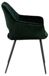Set 2 scaune tapitate cu stofa si picioare metalice Felina Velvet Verde inchis / Negru, l56xA58xH81 cm (5)