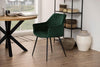 Set 2 scaune tapitate cu stofa si picioare metalice Felina Velvet Verde inchis / Negru, l56xA58xH81 cm (2)