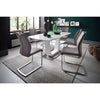 Set 2 scaune tapitate cu stofa si picioare metalice, Ferrera Gri / Crom, l45xA57xH99 cm (3)
