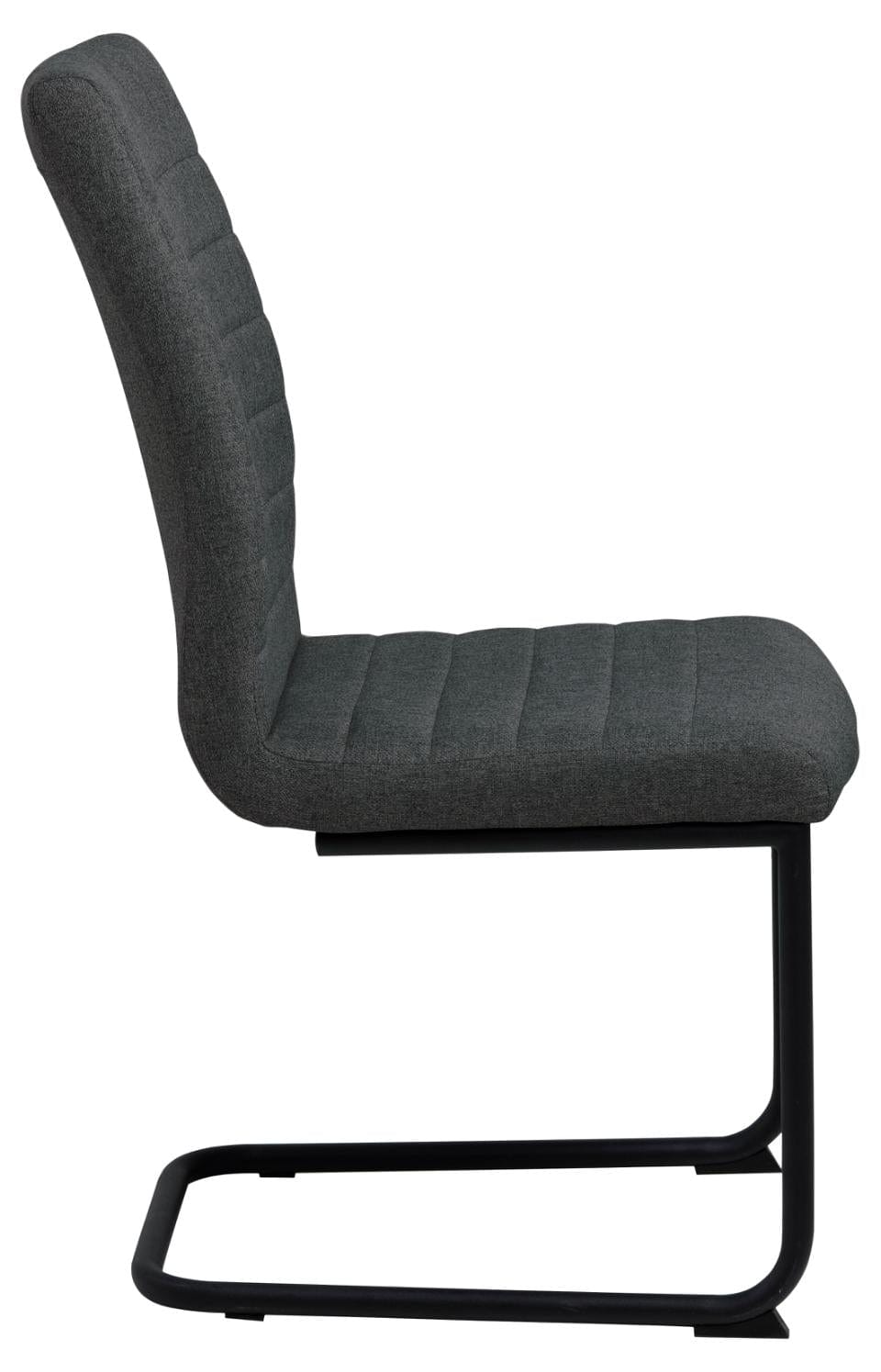 Set 2 scaune tapitate cu stofa si picioare metalice Gudrun Gri inchis / Negru, l47,5xA63,5xH95,5 cm (2)