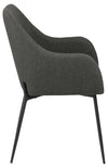 Set 2 scaune tapitate cu stofa si picioare metalice, June Gri / Negru, l57xA55,5xH83 cm (4)