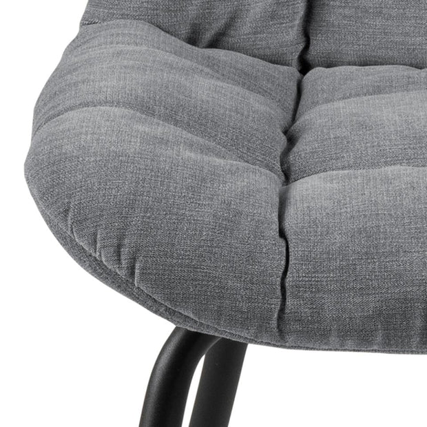 Set 2 scaune tapitate cu stofa si picioare metalice, Katja Gri / Negru, l49xA54,5xH84 cm (4)