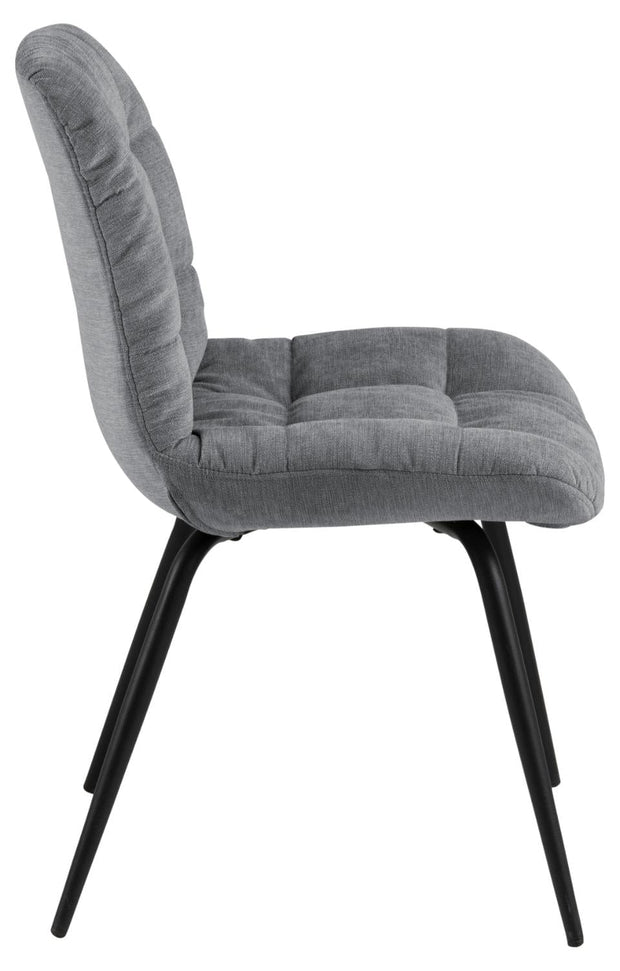 Set 2 scaune tapitate cu stofa si picioare metalice, Katja Gri / Negru, l49xA54,5xH84 cm (2)