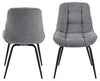 Set 2 scaune tapitate cu stofa si picioare metalice, Katja Gri / Negru, l49xA54,5xH84 cm (1)