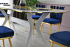 Set 2 scaune tapitate cu stofa si picioare metalice, Kusa 142 Velvet Bleumarin / Auriu, l43xA43xH82 cm (2)