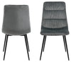 Set 2 scaune tapitate cu stofa si picioare metalice Lilian Velvet Gri / Negru, l47xA57xH92 cm (5)
