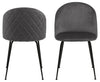 Set 2 scaune tapitate cu stofa si picioare metalice Louise Velvet Gri Inchis / Negru, l49,5xA54xH80,5 cm (1)