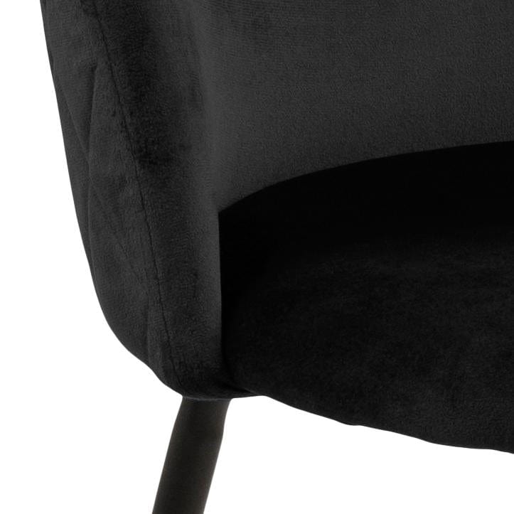 Set 2 scaune tapitate cu stofa si picioare metalice Louise Velvet Negru, l49,5xA54xH80,5 cm (5)