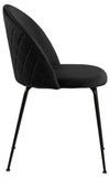 Set 2 scaune tapitate cu stofa si picioare metalice Louise Velvet Negru, l49,5xA54xH80,5 cm (4)