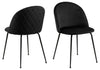 Set 2 scaune tapitate cu stofa si picioare metalice Louise Velvet Negru, l49,5xA54xH80,5 cm