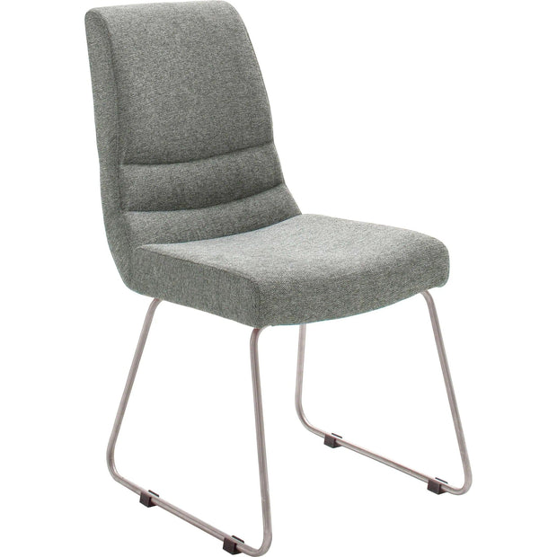 Set 2 scaune tapitate cu stofa si picioare metalice, Montera Skid Gri / Crom, l45xA65xH89 cm (2)
