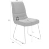 Set 2 scaune tapitate cu stofa si picioare metalice, Montera Skid Gri / Crom, l45xA65xH89 cm (4)