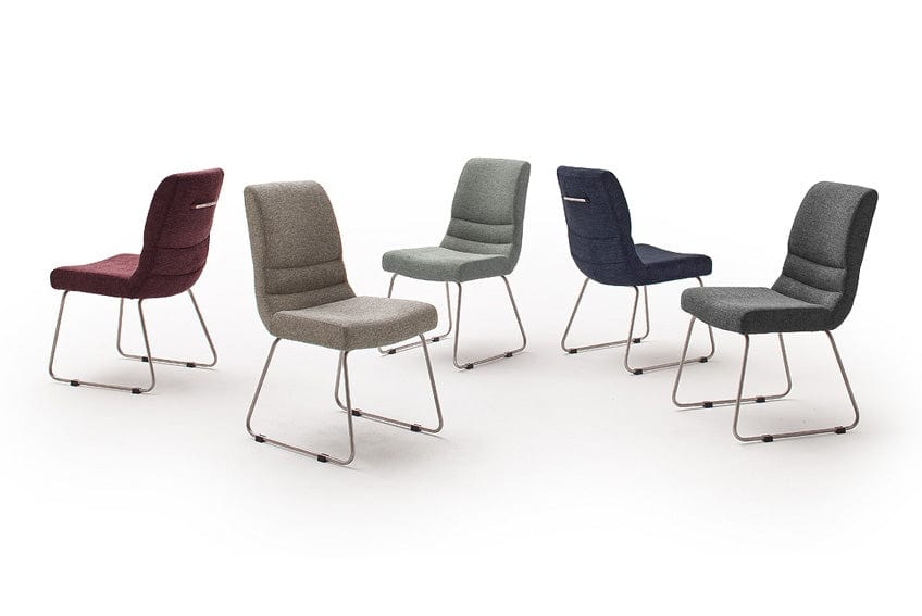 Set 2 scaune tapitate cu stofa si picioare metalice, Montera Skid Gri / Crom, l45xA65xH89 cm (3)