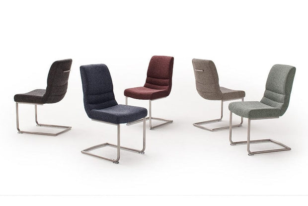 Set 2 scaune tapitate cu stofa si picioare metalice, Montera Swing Gri / Crom, l45xA63xH90 cm (4)