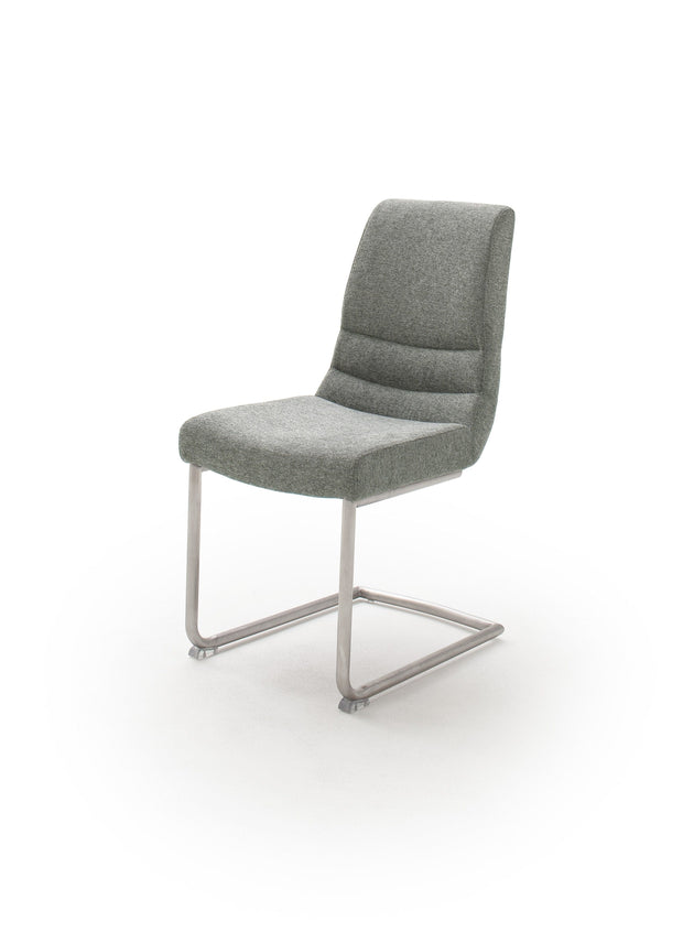 Set 2 scaune tapitate cu stofa si picioare metalice, Montera Swing Gri / Crom, l45xA63xH90 cm (3)