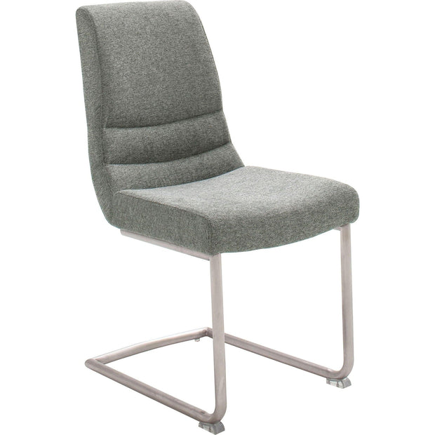 Set 2 scaune tapitate cu stofa si picioare metalice, Montera Swing Gri / Crom, l45xA63xH90 cm (2)