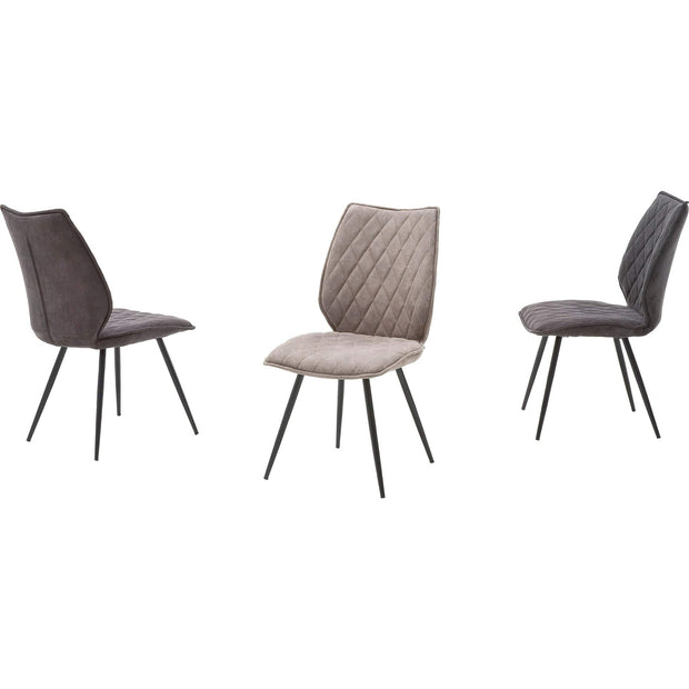 Set 2 scaune tapitate cu stofa si picioare metalice, Navarra Grej / Antracit, l50xA64xH96 cm (5)