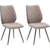 Set 2 scaune tapitate cu stofa si picioare metalice, Navarra Grej / Antracit, l50xA64xH96 cm