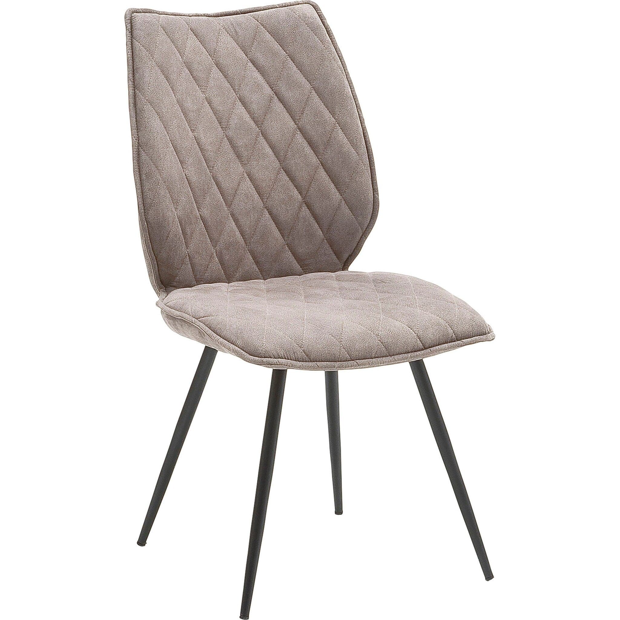 Set 2 scaune tapitate cu stofa si picioare metalice, Navarra Grej / Antracit, l50xA64xH96 cm (4)