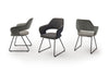 Set 2 scaune tapitate cu stofa si picioare metalice, Newcastle Skid Gri / Negru, l58xA59xH87 cm (4)