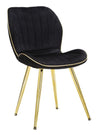Set 2 scaune tapitate cu stofa si picioare metalice, Paris Space Velvet Negru / Auriu, l58xA46xH77 cm (2)