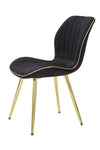 Set 2 scaune tapitate cu stofa si picioare metalice, Paris Space Velvet Negru / Auriu, l58xA46xH77 cm (4)