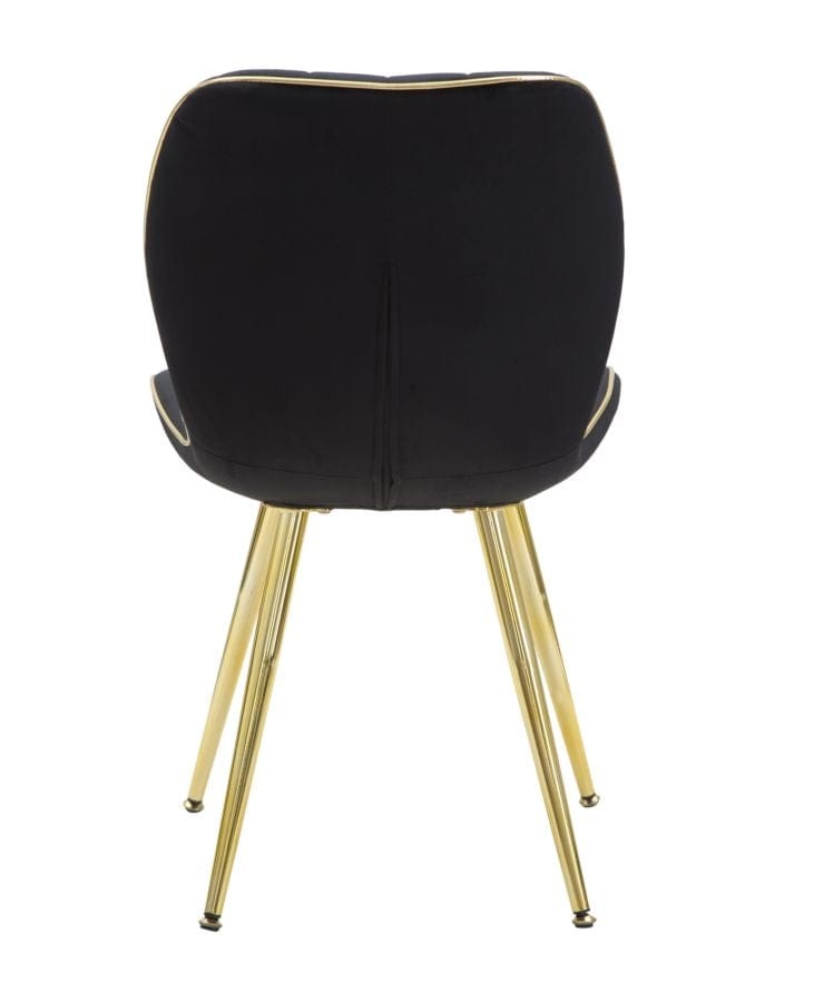 Set 2 scaune tapitate cu stofa si picioare metalice, Paris Space Velvet Negru / Auriu, l58xA46xH77 cm (5)