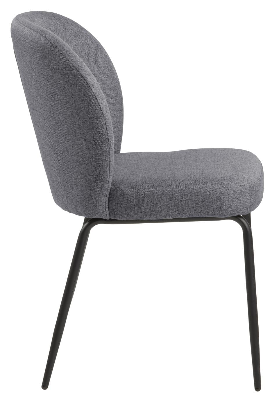 Set 2 scaune tapitate cu stofa si picioare metalice Patricia Gri deschis / Negru, l52xA57,5xH82 cm (4)