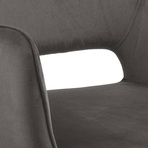 Set 2 scaune tapitate cu stofa si picioare metalice Ranja Velvet Gri Inchis / Negru, l56xA59,5xH79 cm (5)