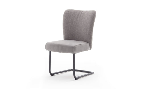 Set 2 scaune tapitate cu stofa si picioare metalice, Santiago A Swing, Gri / Negru, l53xA64xH93 cm (1)
