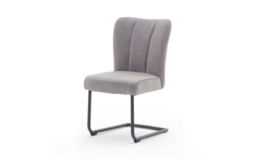 Set 2 scaune tapitate cu stofa si picioare metalice, Santiago B Swing, Gri / Negru, l53xA64xH93 cm (1)