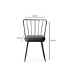 Set 2 scaune tapitate cu stofa si picioare metalice, Yildiz 189 Velvet Gri inchis / Negru, l43xA42xH82 cm (6)