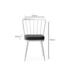 Set 2 scaune tapitate cu stofa si picioare metalice, Yildiz 229 Velvet Gri Inchis / Alb, l43xA42xH82 cm (6)