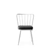 Set 2 scaune tapitate cu stofa si picioare metalice, Yildiz 229 Velvet Gri Inchis / Alb, l43xA42xH82 cm (2)