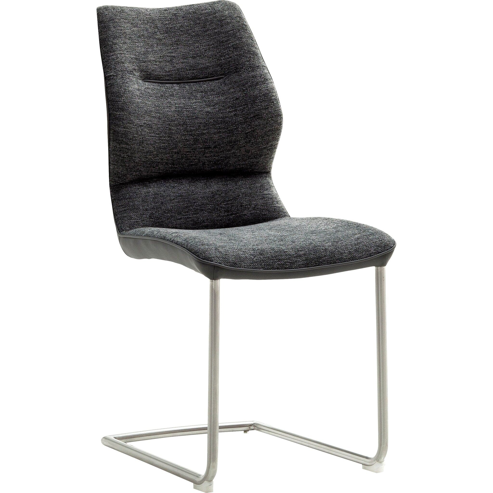 Set 2 scaune tapitate cu stofa si piele ecologica, cu picioare metalice, Orlando Swing Antracit / Crom, l46xA63xH92 cm (3)
