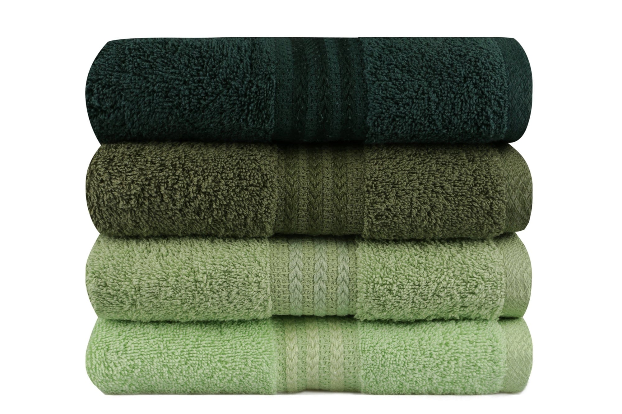 Set 4 prosoape baie din bumbac, Rainbow Verde, 50 x 90 cm (2)