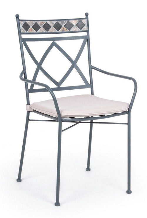 Set 4 scaune de gradina / terasa din metal cu perne detasabile, Berkley Gri, l54xA53xH94 cm (1)