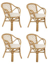 Set 4 scaune de gradina / terasa din ratan New Athina Natural, l54,5xA60xH80 cm