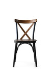 Set 4 scaune din metal si lemn, Ekol 251 Nuc / Negru, l42xA42xH84 cm (4)