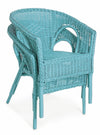 Set 4 scaune pentru gradina / terasa, din ratan si rachita, Alliss Bleu, l58xA61xH74 cm (4)