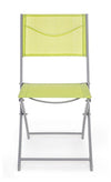 Set 4 scaune pliabile de gradina / terasa din metal si material textil, Emilian Lime / Gri, l45xA56xH86 cm (2)