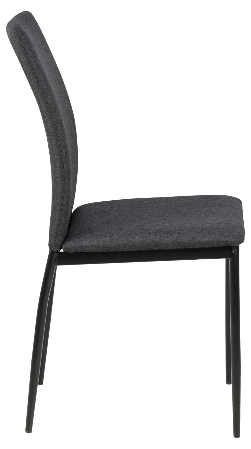 Set 4 scaune tapitat cu stofa si picioare metalice Demina Gri / Negru, l43,5xA53xH92 cm (4)