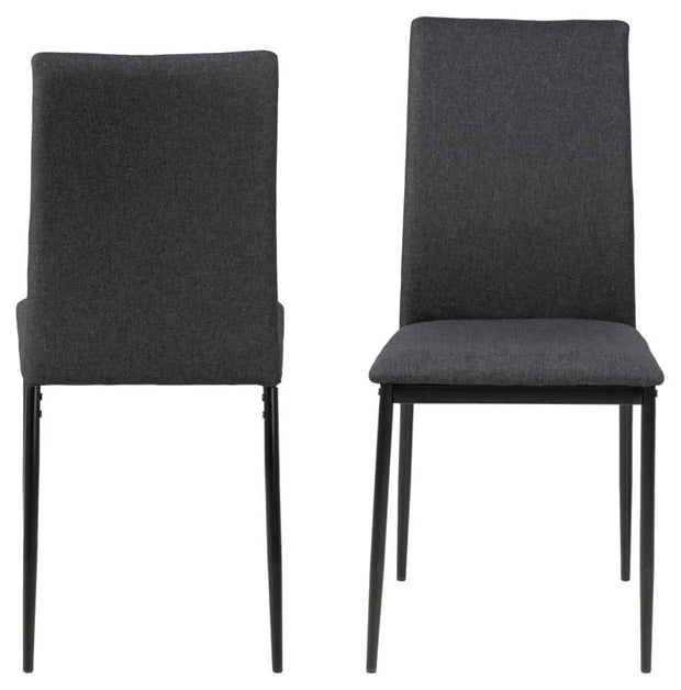 Set 4 scaune tapitat cu stofa si picioare metalice Demina Gri / Negru, l43,5xA53xH92 cm (5)