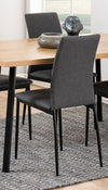 Set 4 scaune tapitat cu stofa si picioare metalice Demina Gri / Negru, l43,5xA53xH92 cm (2)