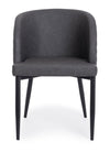Set 4 scaune tapitate cu piele ecologica si picioare metalice Chris Gri Inchis / Negru, l54xA54xH76 cm (3)