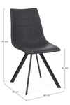 Set 4 scaune tapitate cu piele ecologica si picioare metalice Alva Gri Inchis / Negru, l45xA58xH90 cm (10)