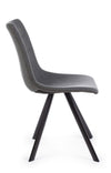 Set 4 scaune tapitate cu piele ecologica si picioare metalice Alva Gri / Negru, l45xA58xH90 cm (8)